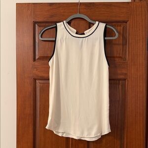 LOFT Cream Tank Cami with Black Trim